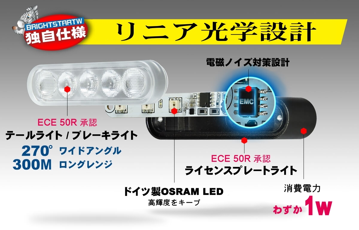 LEDテールライト ダークバスター T2 刻印と構造