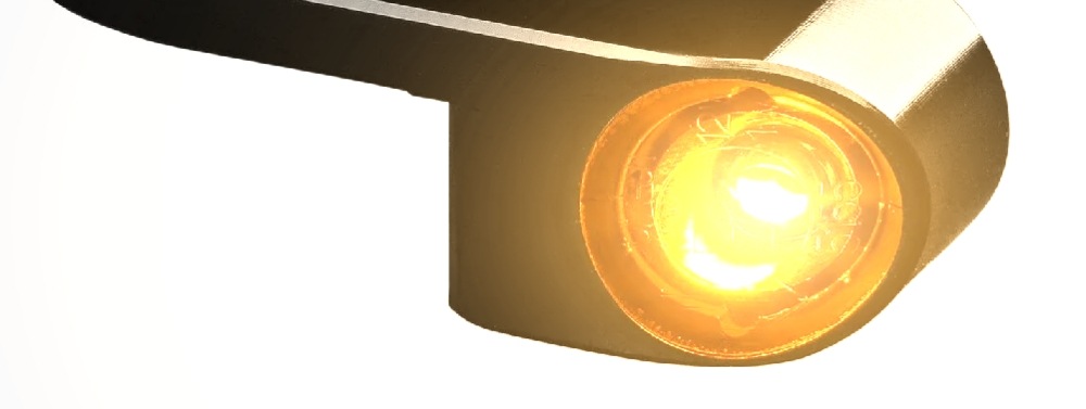 モトガジェット独自の技術により明るく点滅する、ハーレーのフロント用mo.blaze tens1 LEDウインカー