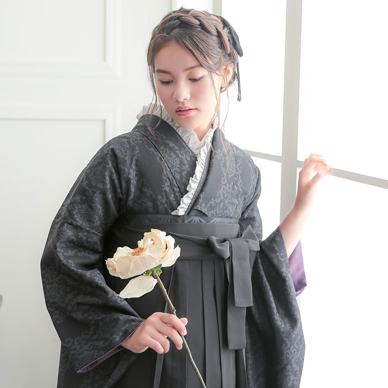 G959 黒　アラベスク 大学生袴