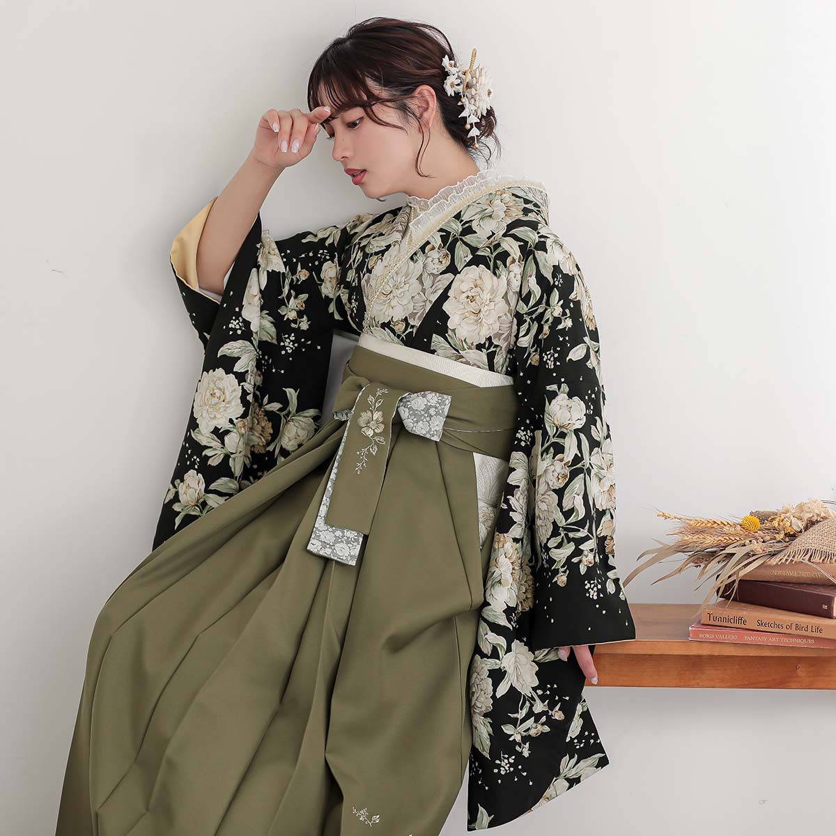 大学生袴 Kami Shibai 黒 ロココ