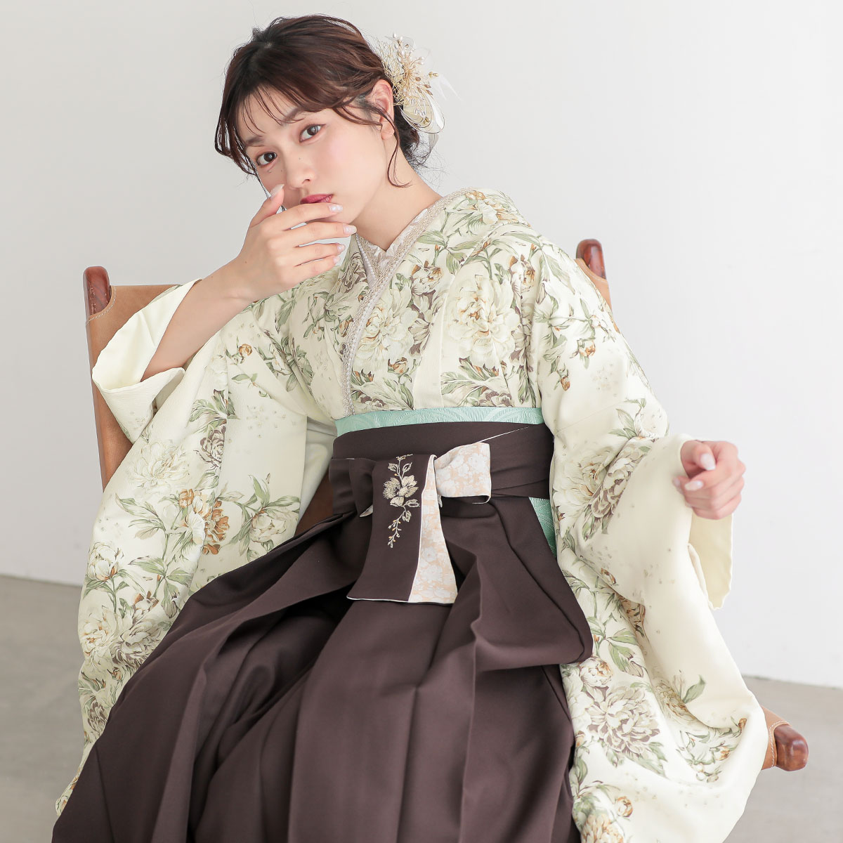 大学生袴 Kami Shibai オフホワイト ロココ