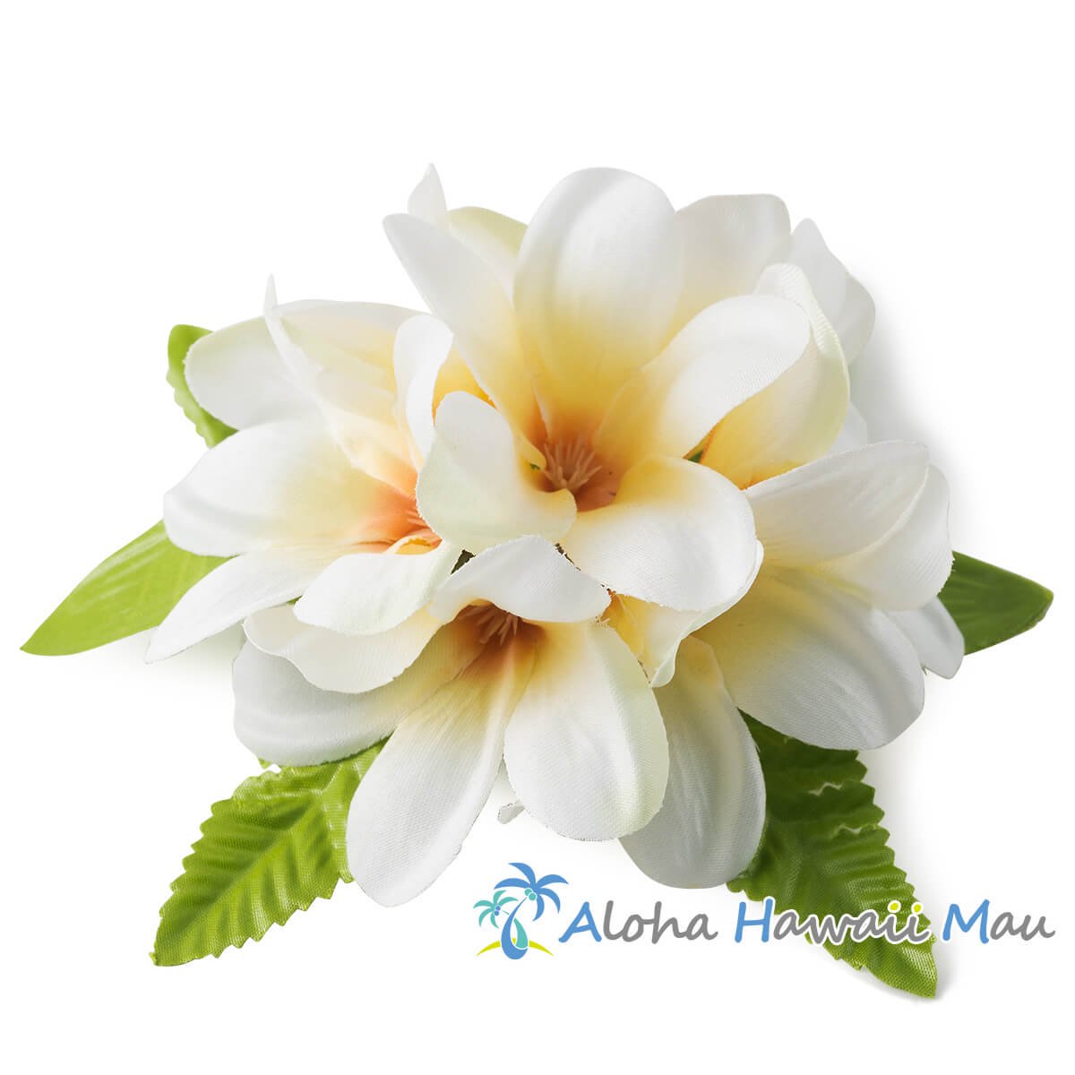 フラダンス 髪飾り アロハ プルメリア 髪飾り M イエロー