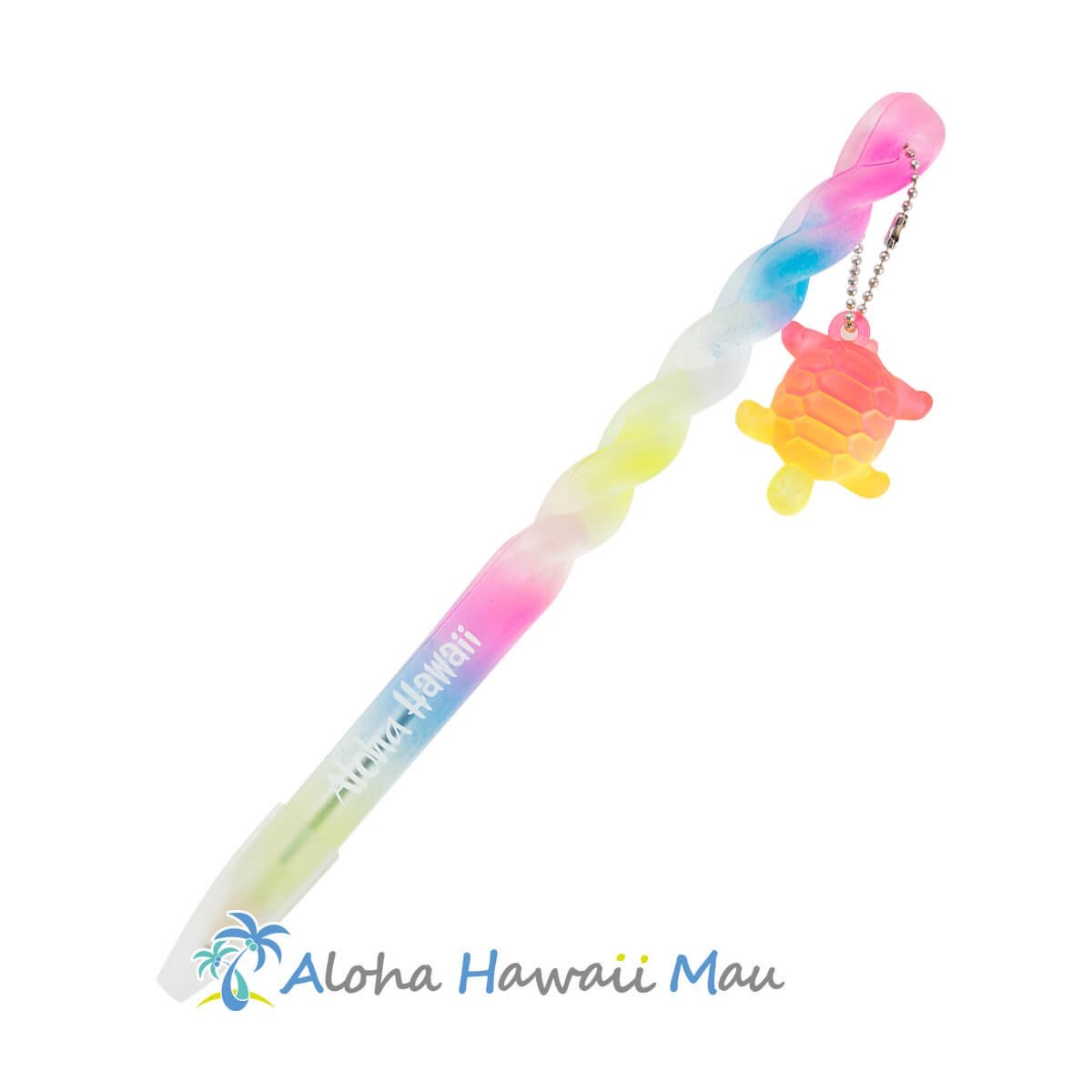 ハワイアン ボールペン ホヌ ピンク/ブルー グラデーション レインボー