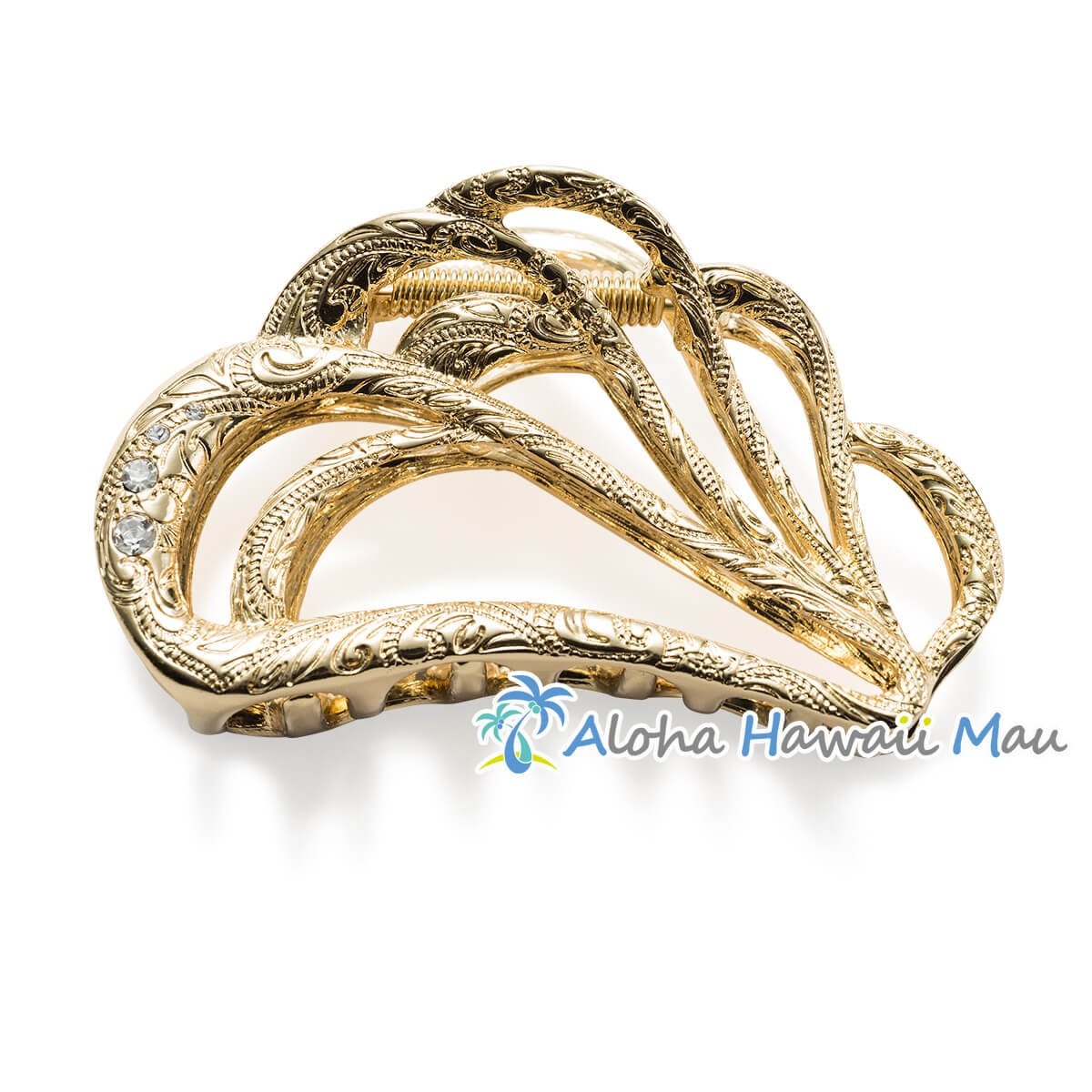 ハワイアン ヘアアクセサリー プルメノア ヘアクリップ ゴールド