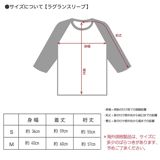 七分袖サイズ表示