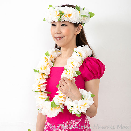 フラワー ブレスレット ホワイト/イエロー（プルメリア）