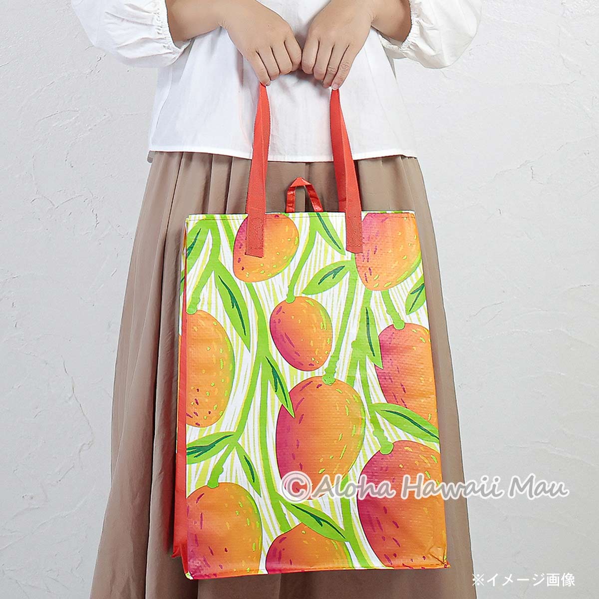 ハワイ限定〉フードランド エコバッグ マンゴー柄 リユーザブル トート