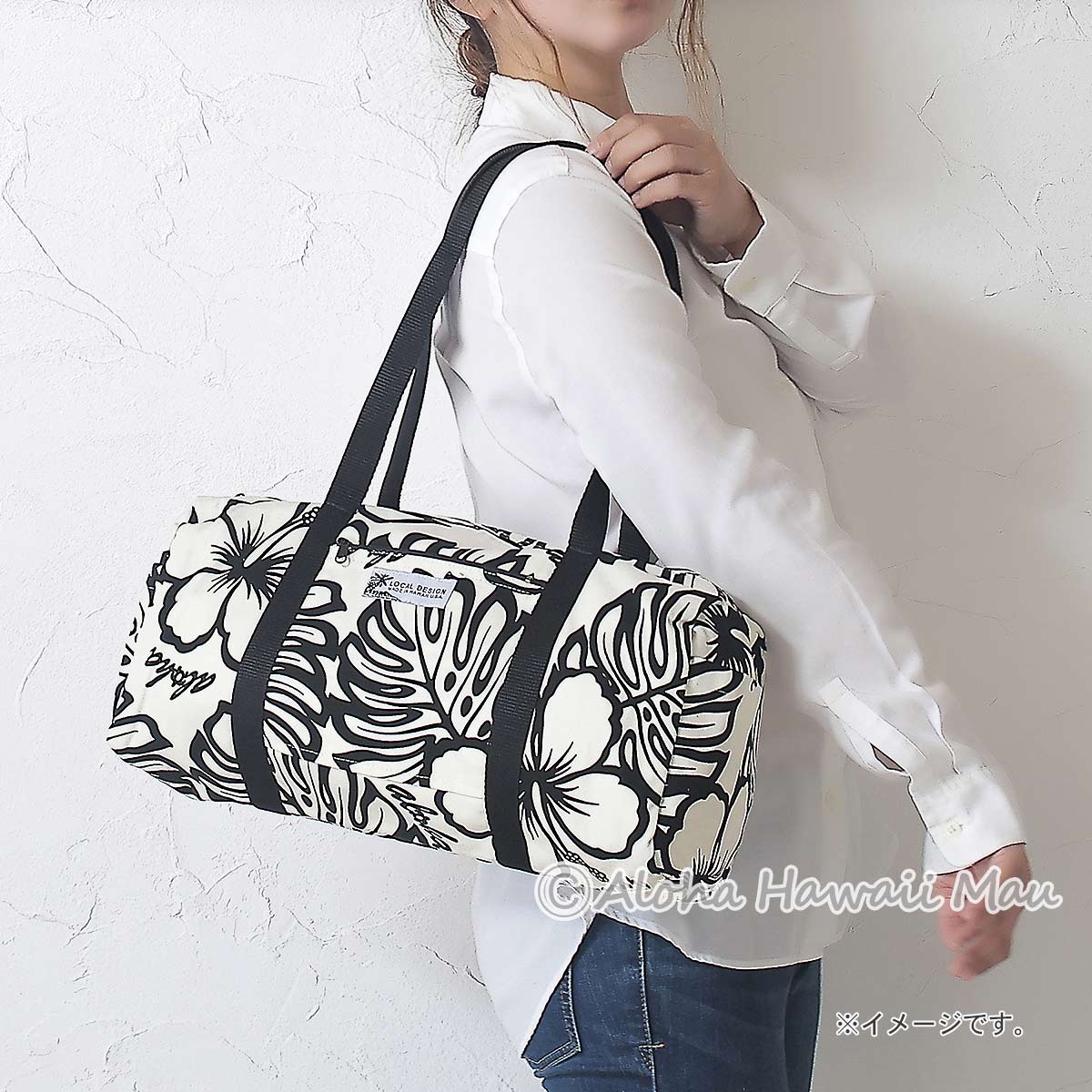 マジェスタ　ハワイアンキルト　バッグ フロントバス ☆211.ハワイアンキルト・バッグ・ホヌ＆ティアレ Made inマダガスカル