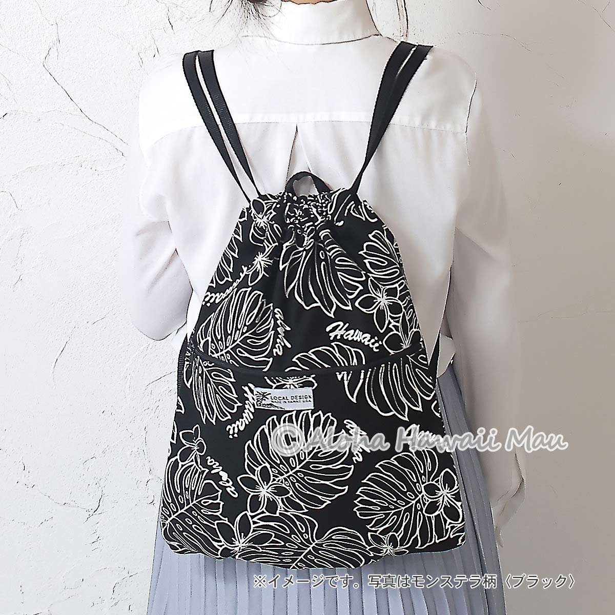 ハワイアン 巾着バッグパック ハワイアンリュック ポリネシアン柄