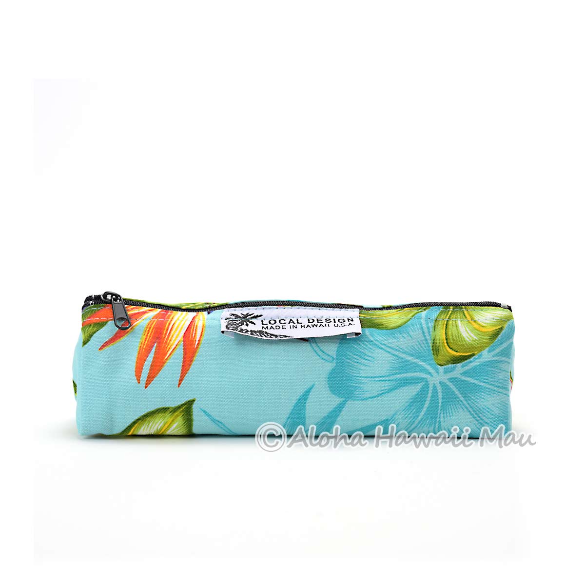 ハワイアン ペンケース トロピカルフラワー柄 アクアブルー LOCAL