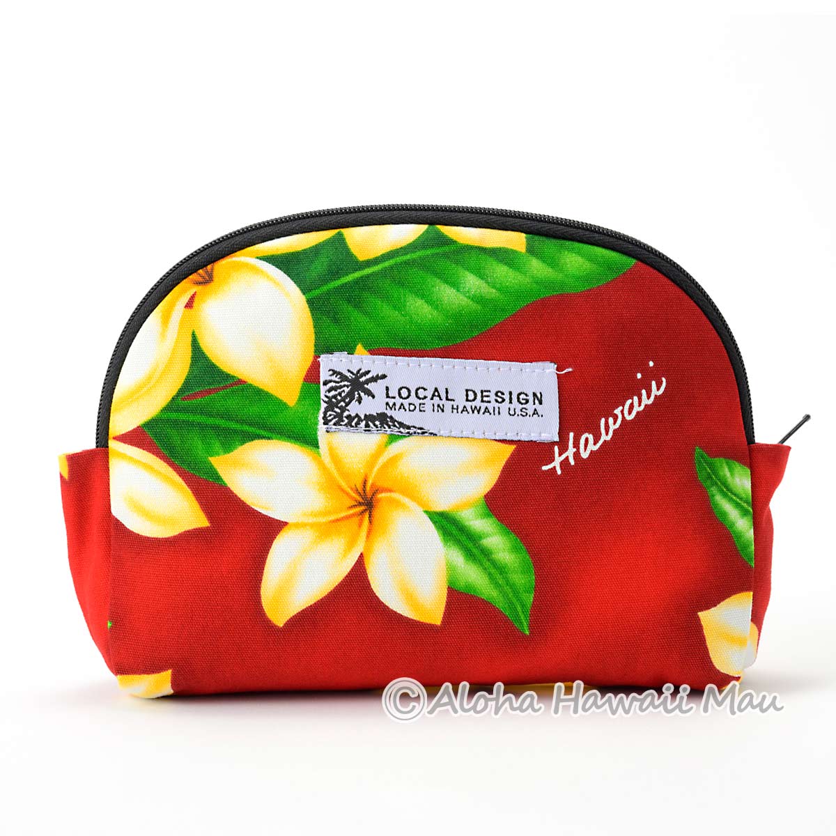 【新品・タグ付き】アロハコレクション ミッドポーチ（プルメリア柄/シルバー）♡ 新品・タグ付き】アロハコレクション ミッドポーチ（プルメリア柄