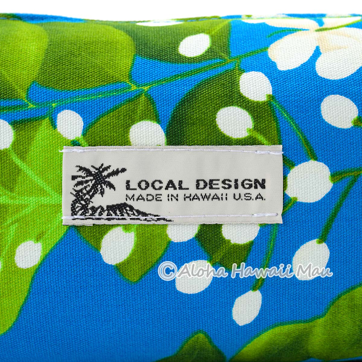 ハワイアンポーチ ピカケ柄 ブルー スクエアポーチ Local Design