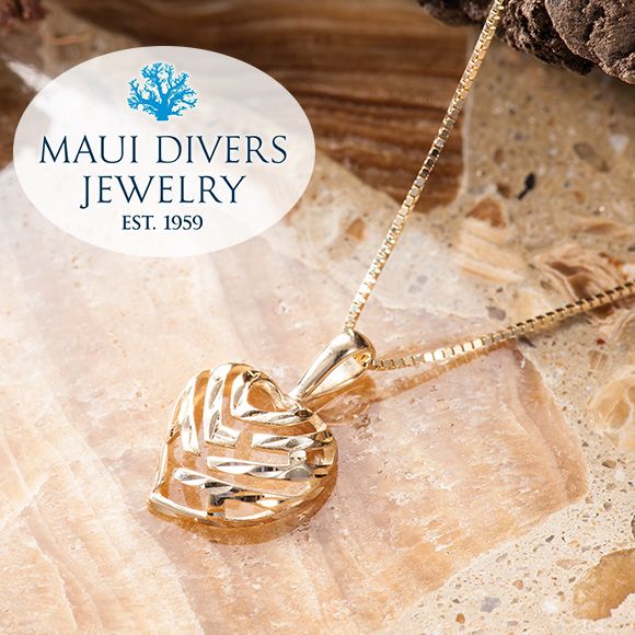 ハワイアンジュエリーMaui Divers jewelry アロハハート  トップ   14K PG