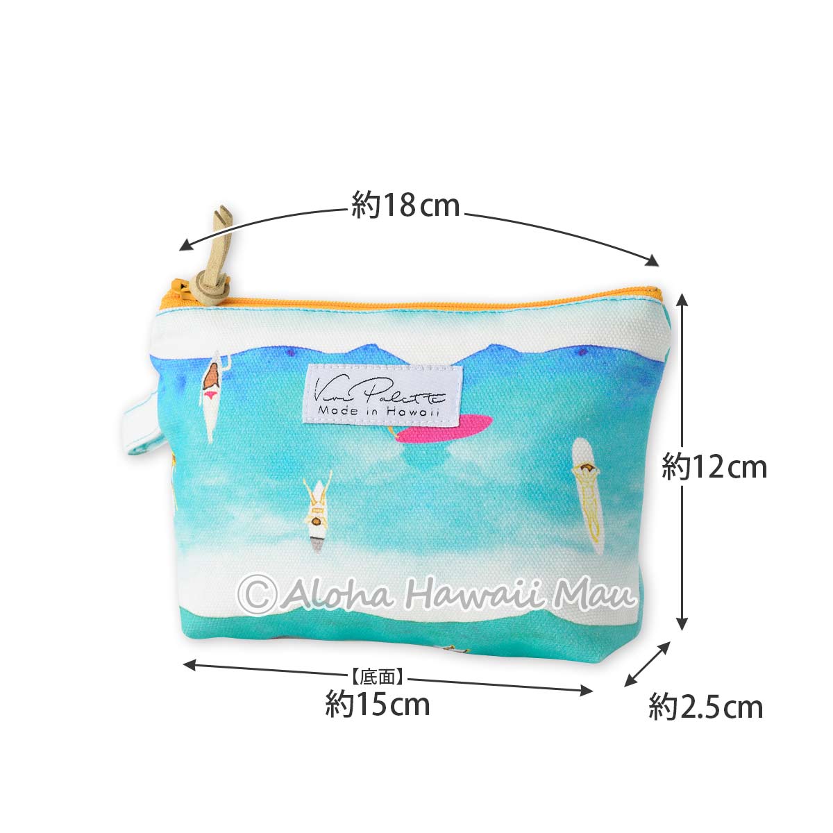 ハワイアン ポーチ 化粧ポーチ サーフタイム柄 Sサイズ Vivi Palette