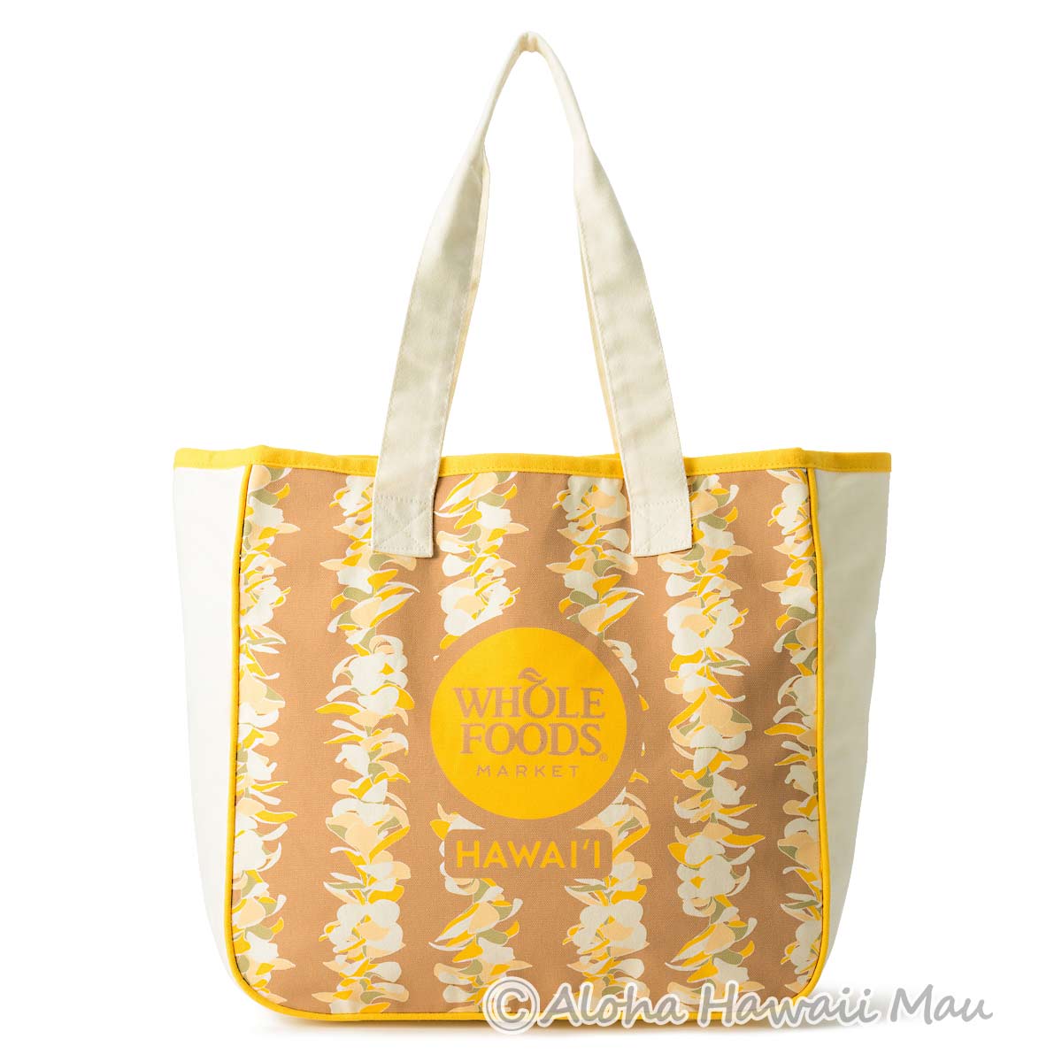 激レア Hawaii 地球儀デザイン トートバッグ 超美品 ハワイ限定〉ホールフーズマーケットトートバッグ プルメリアレイ柄