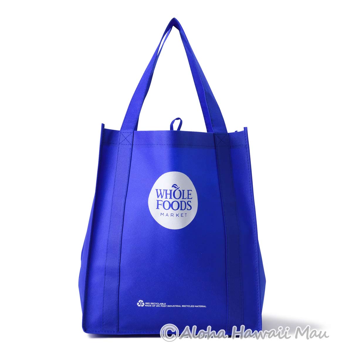 ハワイ限定〉ホールフーズマーケット 不織布 エコバッグ ブルー WHOLE