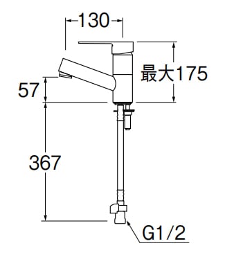 SANEI(株) SANEI column 洗面所用 シングルワンホール洗面混合栓
