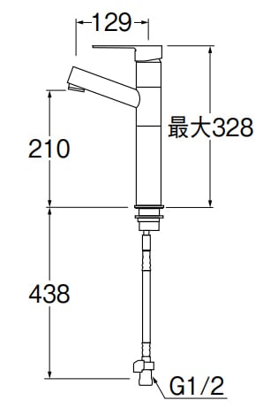 SANEI(株) SANEI column 洗面所用 シングルワンホール洗面混合栓