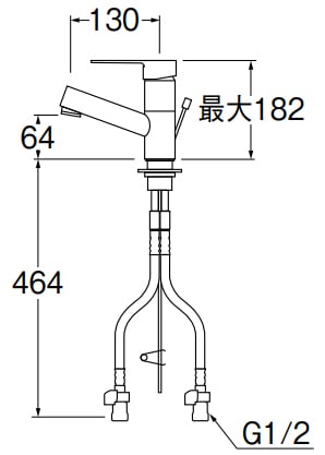 SANEI シングルワンホール洗面混合栓 K475PJV-1-13