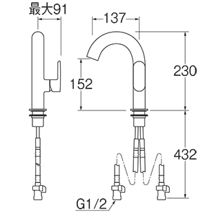 SANEI(株) SANEI MONOTON 洗面所用 シングルワンホール洗面混合栓