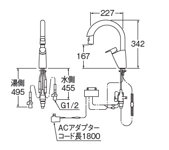 SANEI(株) SANEI キッチン用 シングル混合栓(センサー式) EK870AE-13