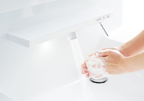 TOTO 洗面化粧台 オクターブ 自動水栓 イメージ1