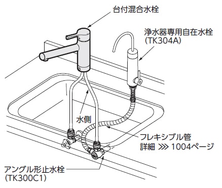 TOTO(株) TOTO キッチン用 浄水器専用自在水栓（浄水カートリッジ内蔵