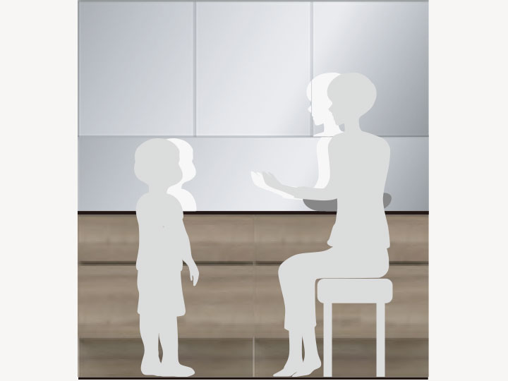 アンダーミラー：座った時やお子様にも使いやすい