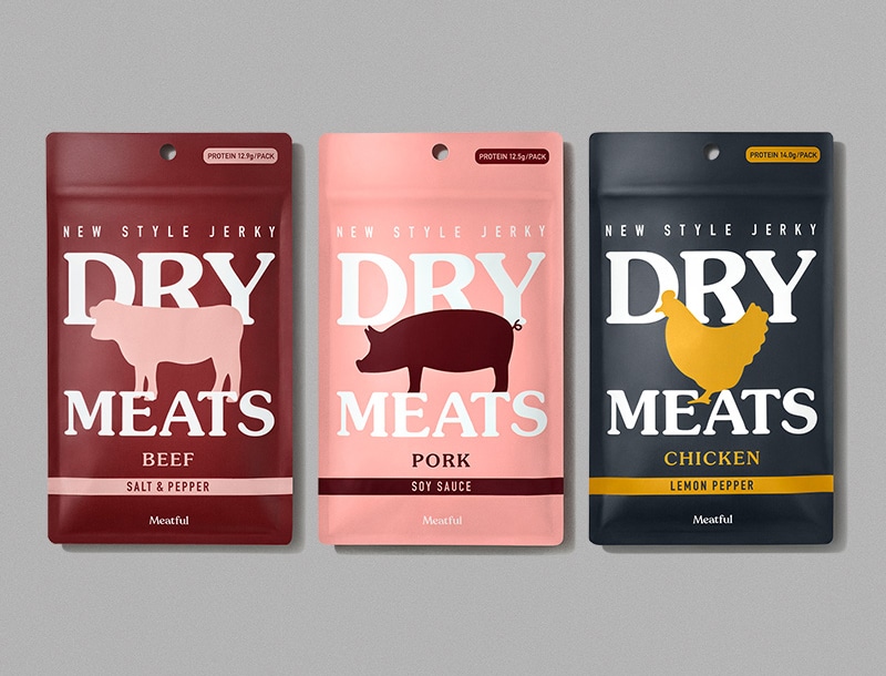 DRY MEATS STANDARD 3（3種×2袋入り）【ポスト投函】 間食・おつまみ Meatful-日本ハム