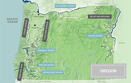 オレゴン地図