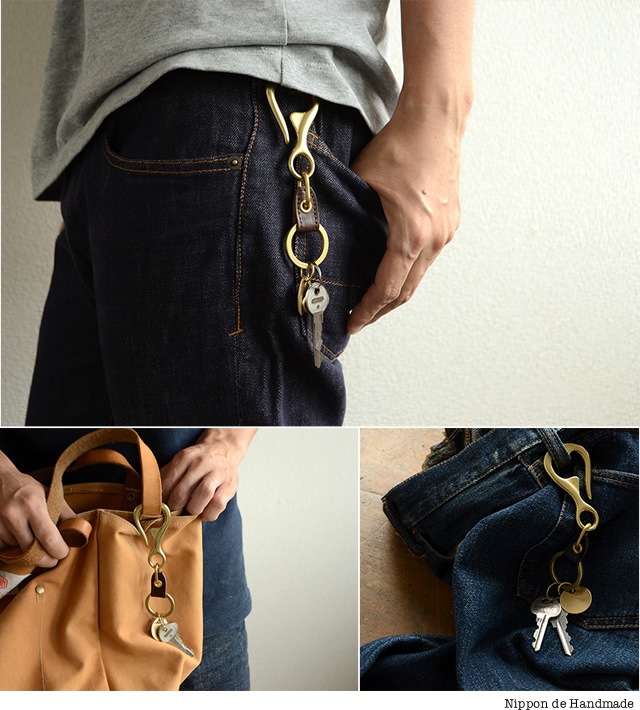 NdH] 真鍮 本革 キーフック blnw0020 | キーケース・キーホルダー