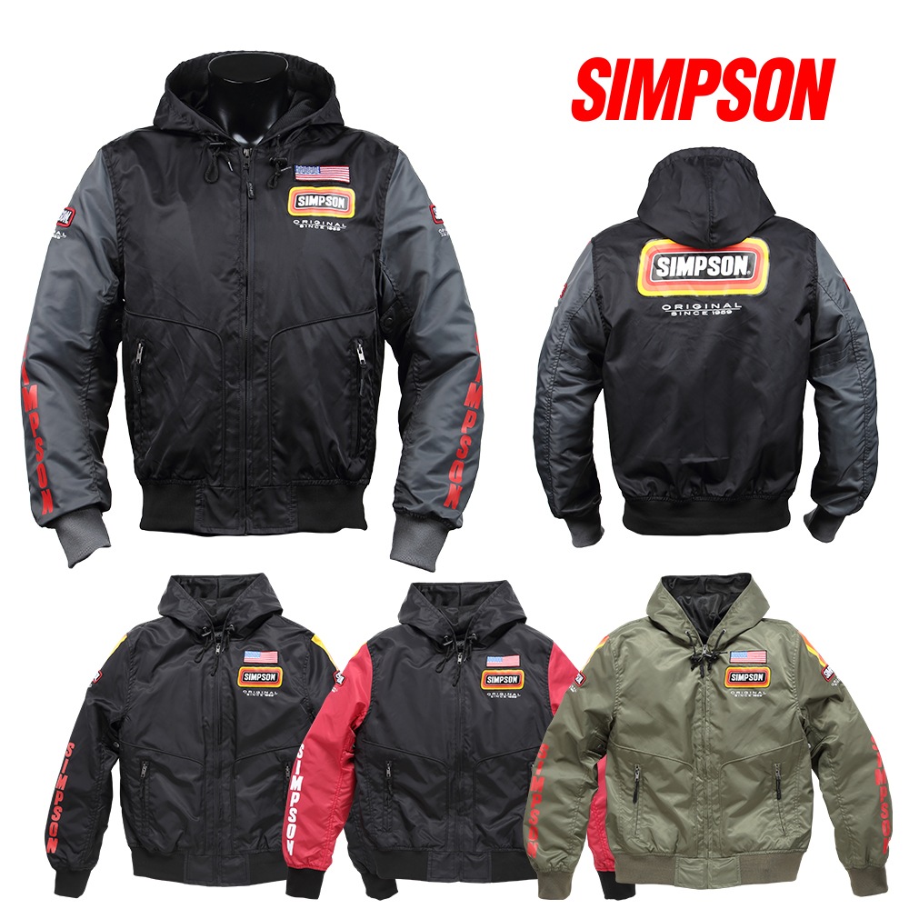 SIMPSON NSM-2206 ヴィンテージロゴフーディー 春夏モデル