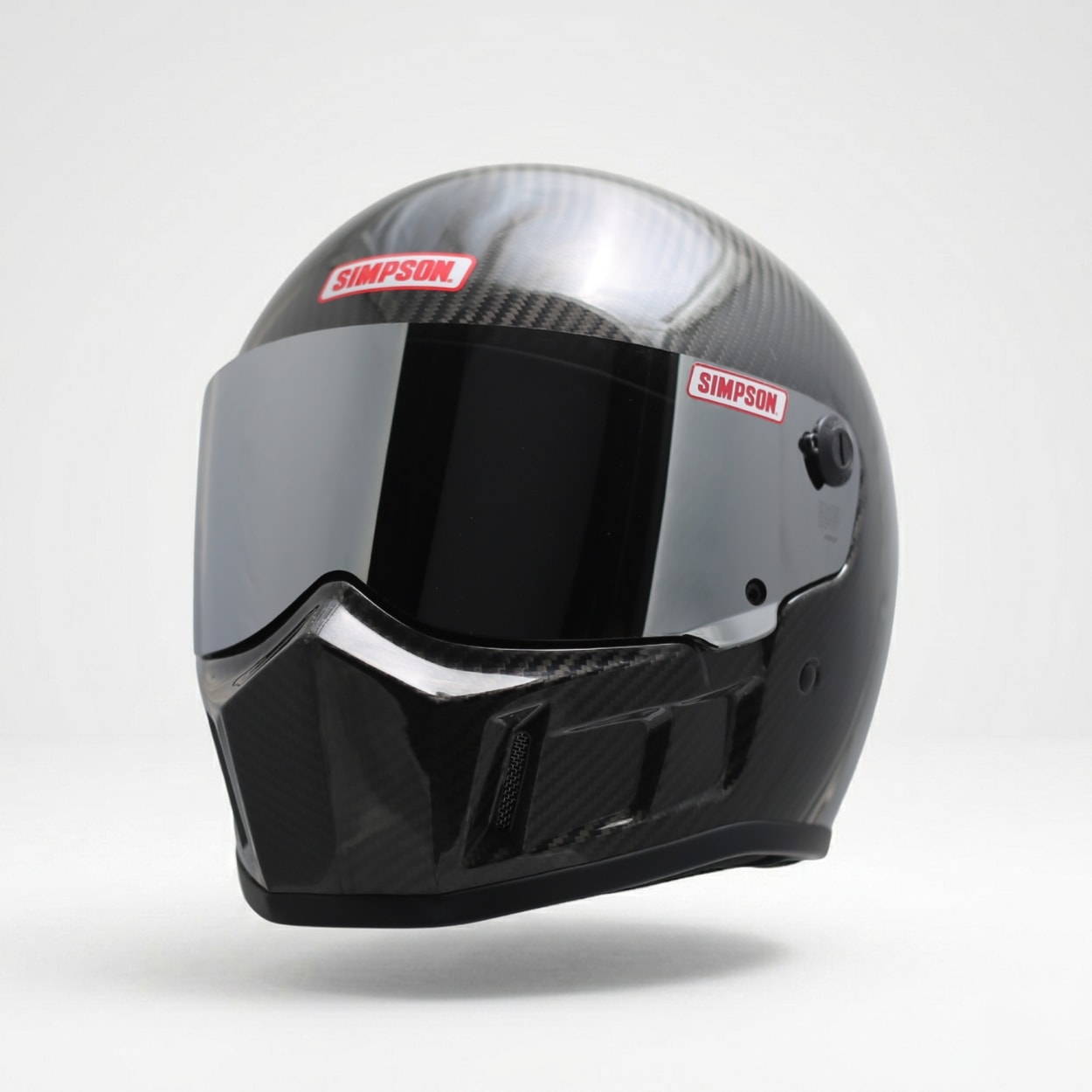 SIMPSON SB15 カーボン クロームミラーシールド装着イメージ