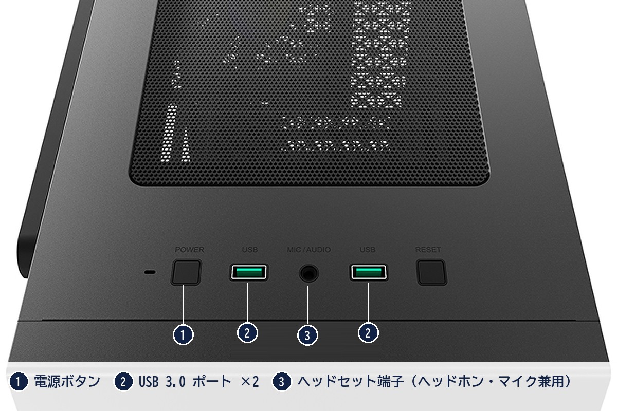 手が届きやすい天面ポート