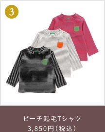 ピーチ起毛Tシャツ 3,850円（税込）〜