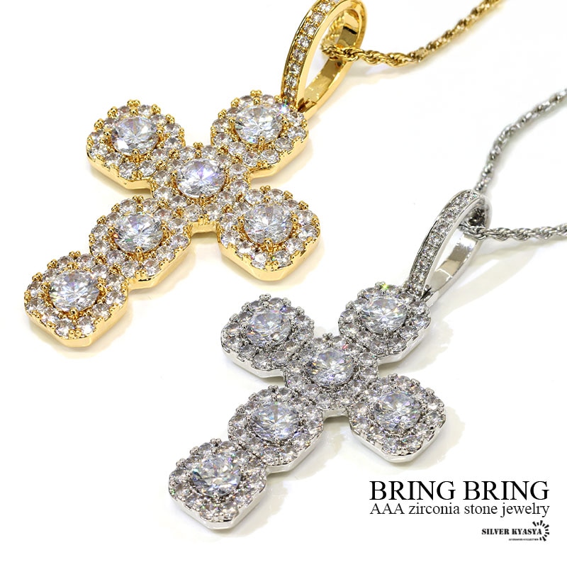 ✨高級感✨S925 ダブルクロス ネックレス CZダイヤ スターリングシルバー S925 ダブル喜平のクロスネックレス [ns257-cs053-3mm] | ネックレス