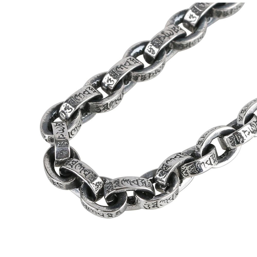 【入手困難】シルバー925梵字 六字真言 ネックレス ロング ペーパーチェーン シルバー925 梵字 六字真言 ネックレス ペーパーチェーン 幅5mm