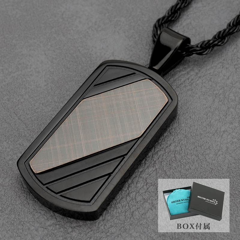 ステンレス ドッグタグネックレス [n729-black] | ネックレス