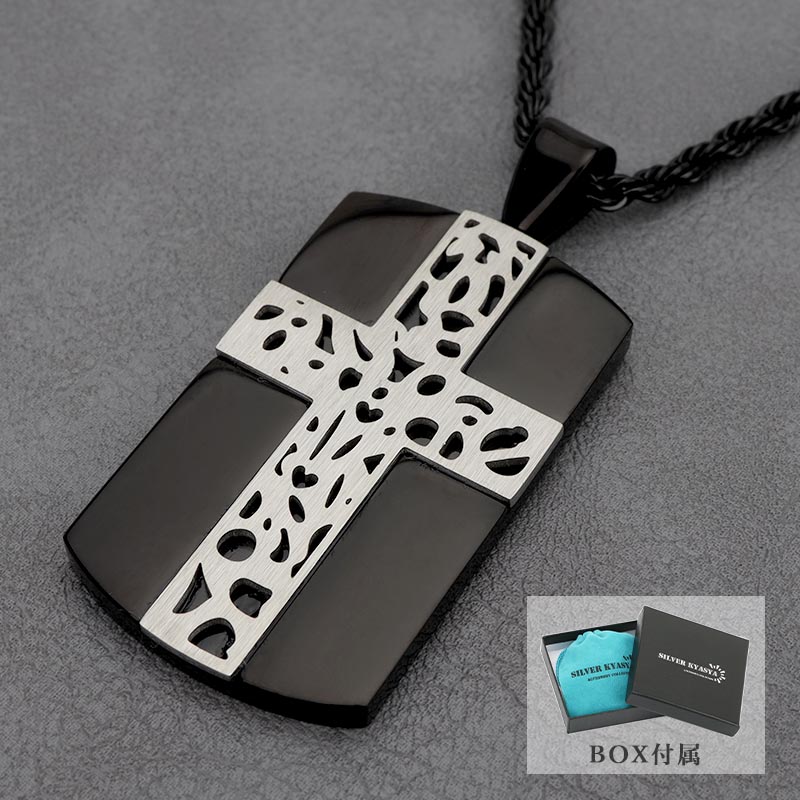 ステンレス ドッグタグネックレス [n707-black] | ネックレス