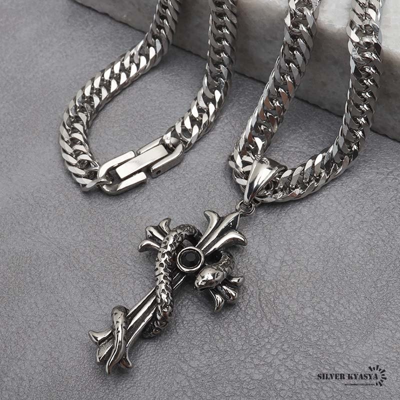 ネックレス 五芒星クロス＆ダブル喜平ネックレス [n862-n348-6mm] | ネックレス