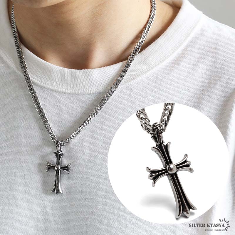 クロス ネックレス ステンレス 大ぶり クロスネックレス [nc073-n819-n348-7mm
