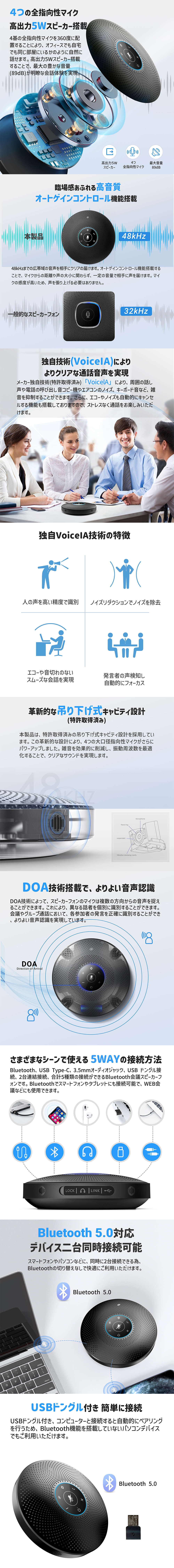 EMEET M2 MAX ワイヤレス スピーカーフォン 16人対応 Bluetooth マイク
