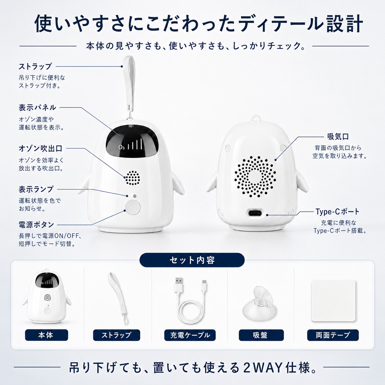 製品各部と付属品 2WAY設置