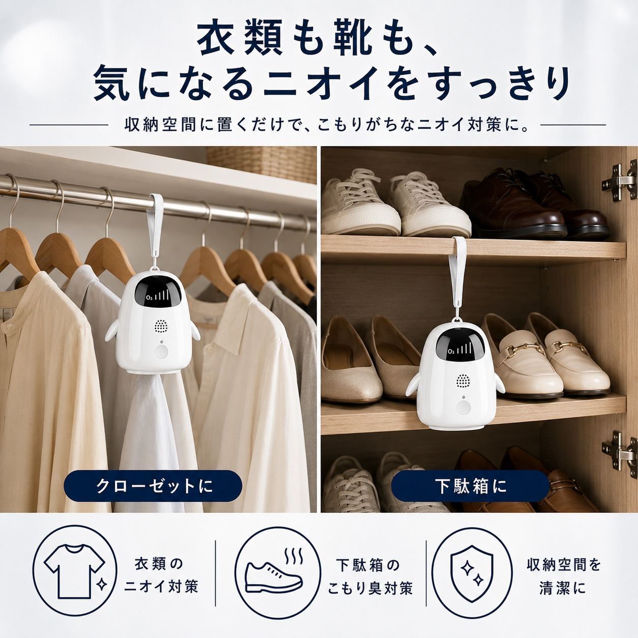 クローゼットと下駄箱のニオイ対策