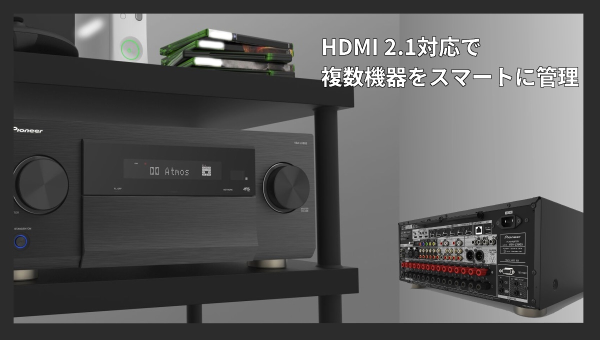 HDMI 2.1対応で複数機器をスマートに管理。ゲームもサブスクも大迫力で。