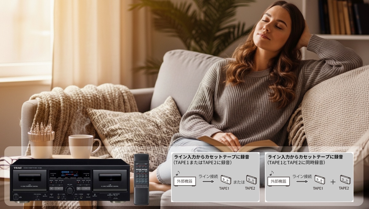 W-1200 ブラック 【ティアックストア限定販売】 ダブルカセットデッキ TEAC