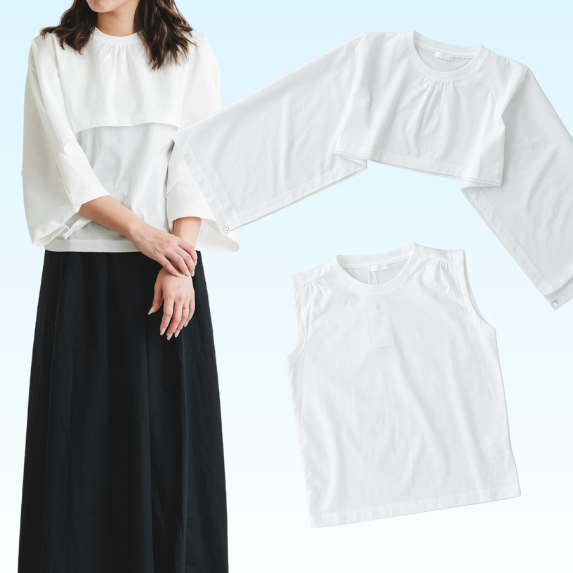 01-61380］ 【ケープ付Tシャツ】Prima Zym jersey ノースリーブ