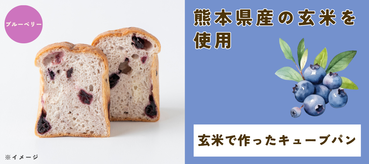 玄米で作ったキューブパン　ブルーベリー