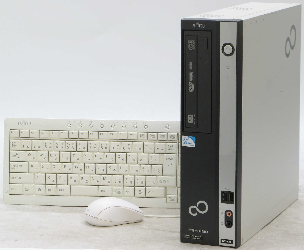 ESPRIMO D551/D FMVDH2A0E1 Celeron-G530 Windows7 中古 デスクトップ パソコン PC