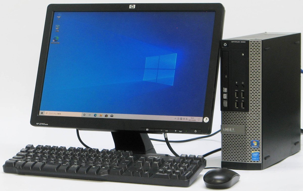 Optiplex 9020-4160SFF Core i3 19ワイド液晶セット Windows 10 中古 デスクトップ パソコン
